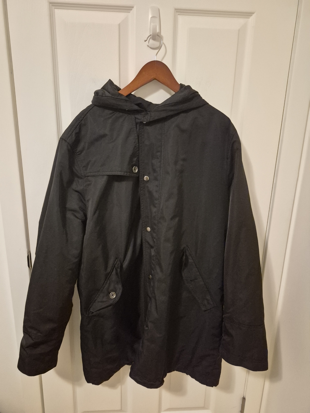 London Fog Black Hooded Raincoat